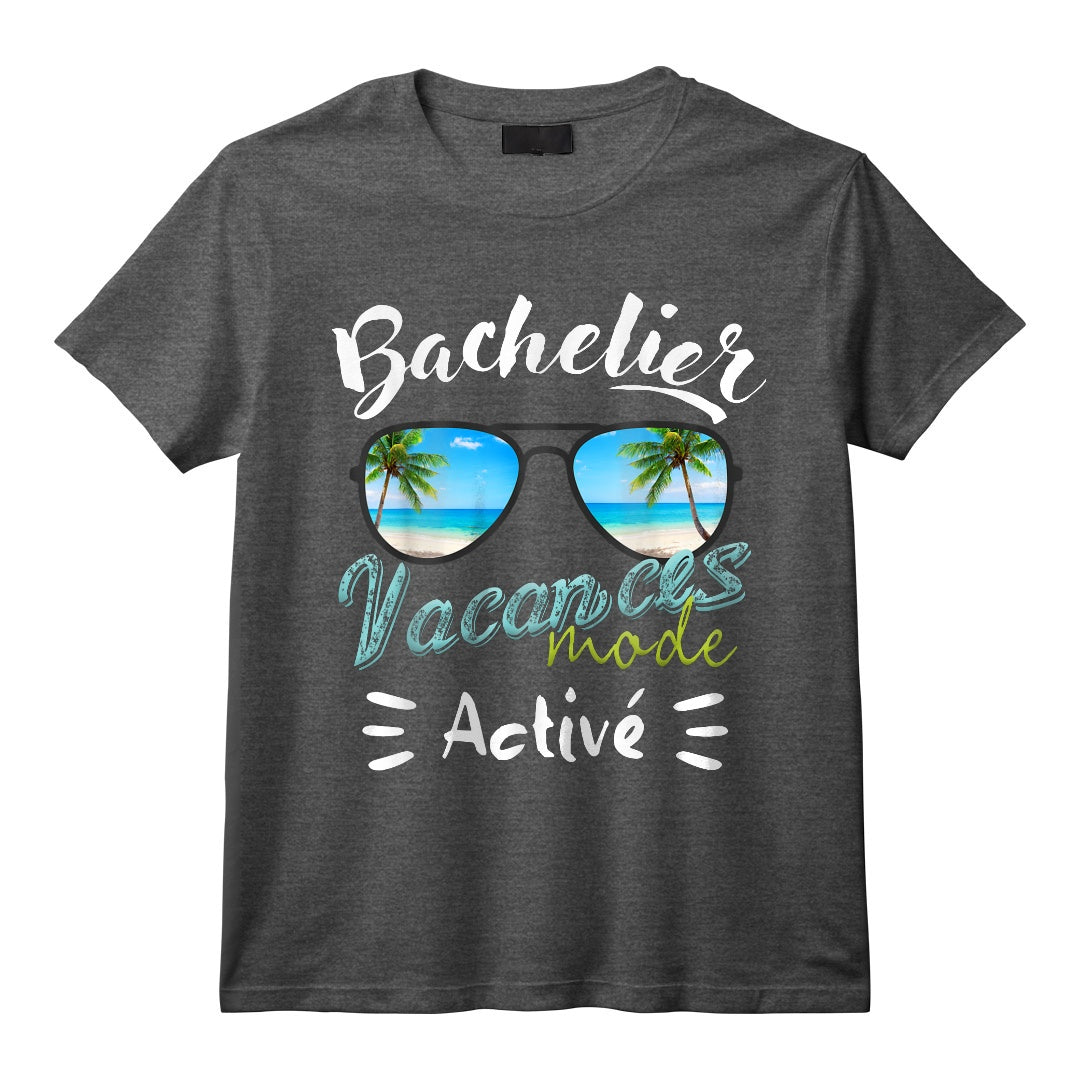Cadeau BAC 2024 Et Bachelier Bachelière Mode Vacances Activé T-Shirt - Réussite Diplôme avec Mention, Idée Originale pour Célébrer la Fin des Études