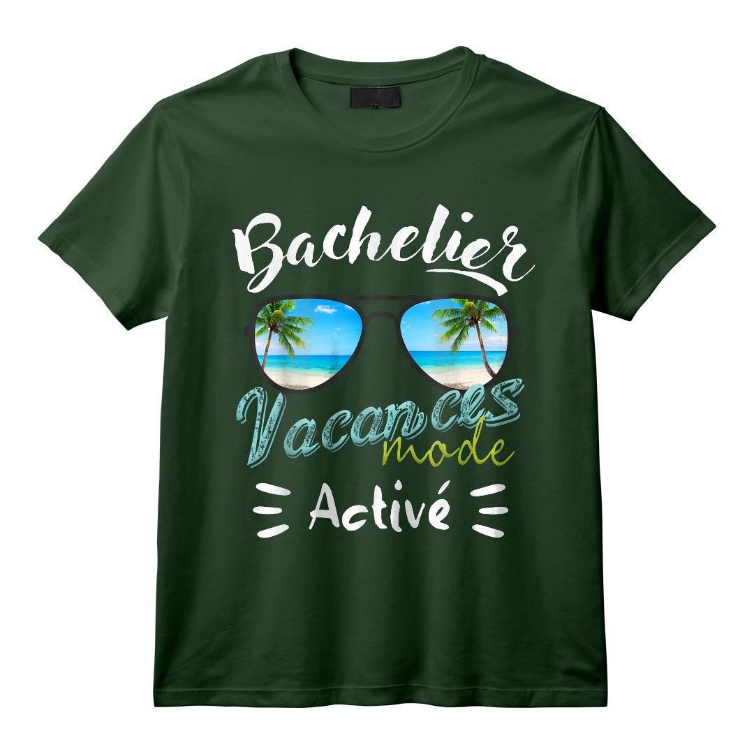 Cadeau BAC 2024 Et Bachelier Bachelière Mode Vacances Activé T-Shirt - Réussite Diplôme avec Mention, Idée Originale pour Célébrer la Fin des Études