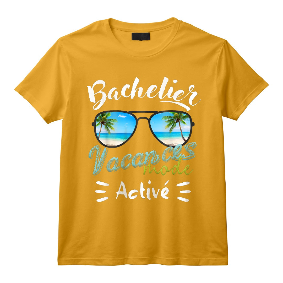 Cadeau BAC 2024 Et Bachelier Bachelière Mode Vacances Activé T-Shirt - Réussite Diplôme avec Mention, Idée Originale pour Célébrer la Fin des Études