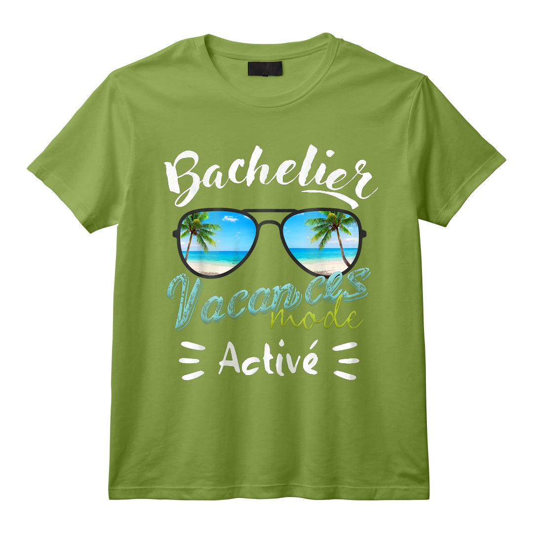 Cadeau BAC 2024 Et Bachelier Bachelière Mode Vacances Activé T-Shirt - Réussite Diplôme avec Mention, Idée Originale pour Célébrer la Fin des Études