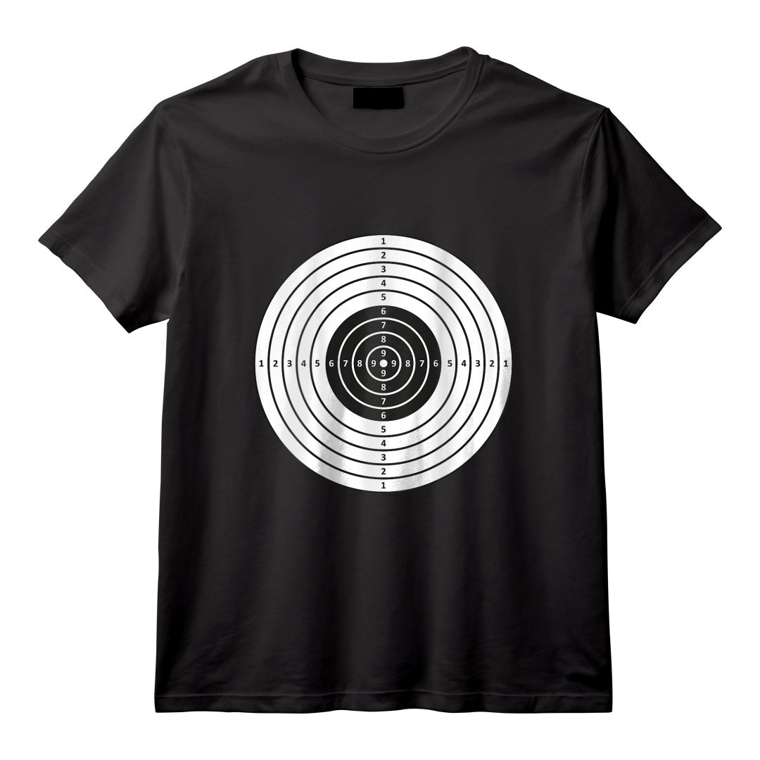 (cible à l'arrière, le devant est vide) Cible au dos T-Shirt - Vêtement Confortable pour Passionnés de Tir Sportif