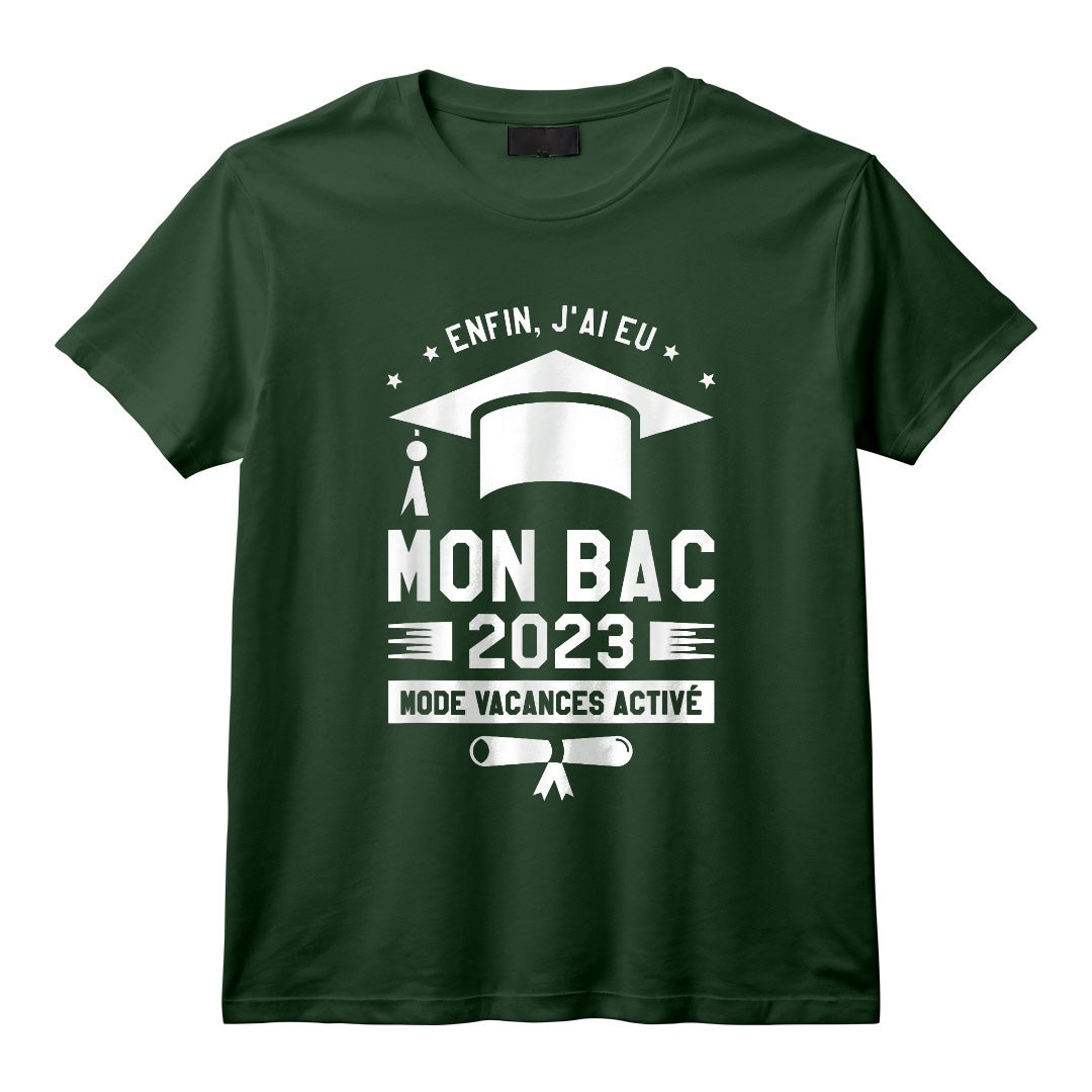 Enfin J'ai Eu Mon Bac 2023 Mode Actif Vacances T-Shirt - Cadeau de Remise de Diplôme pour Diplômé, Fashion Holiday Active
