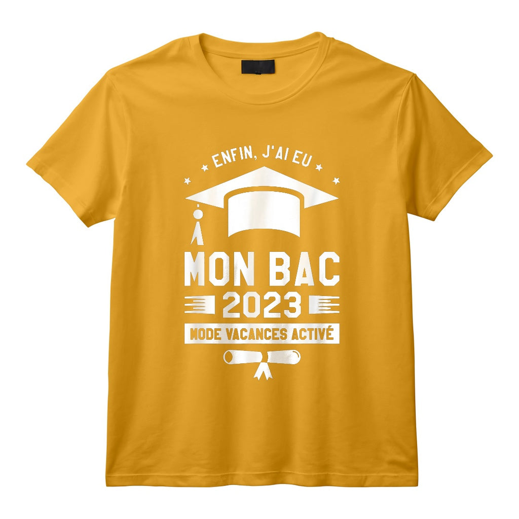 Enfin J'ai Eu Mon Bac 2023 Mode Actif Vacances T-Shirt - Cadeau de Remise de Diplôme pour Diplômé, Fashion Holiday Active