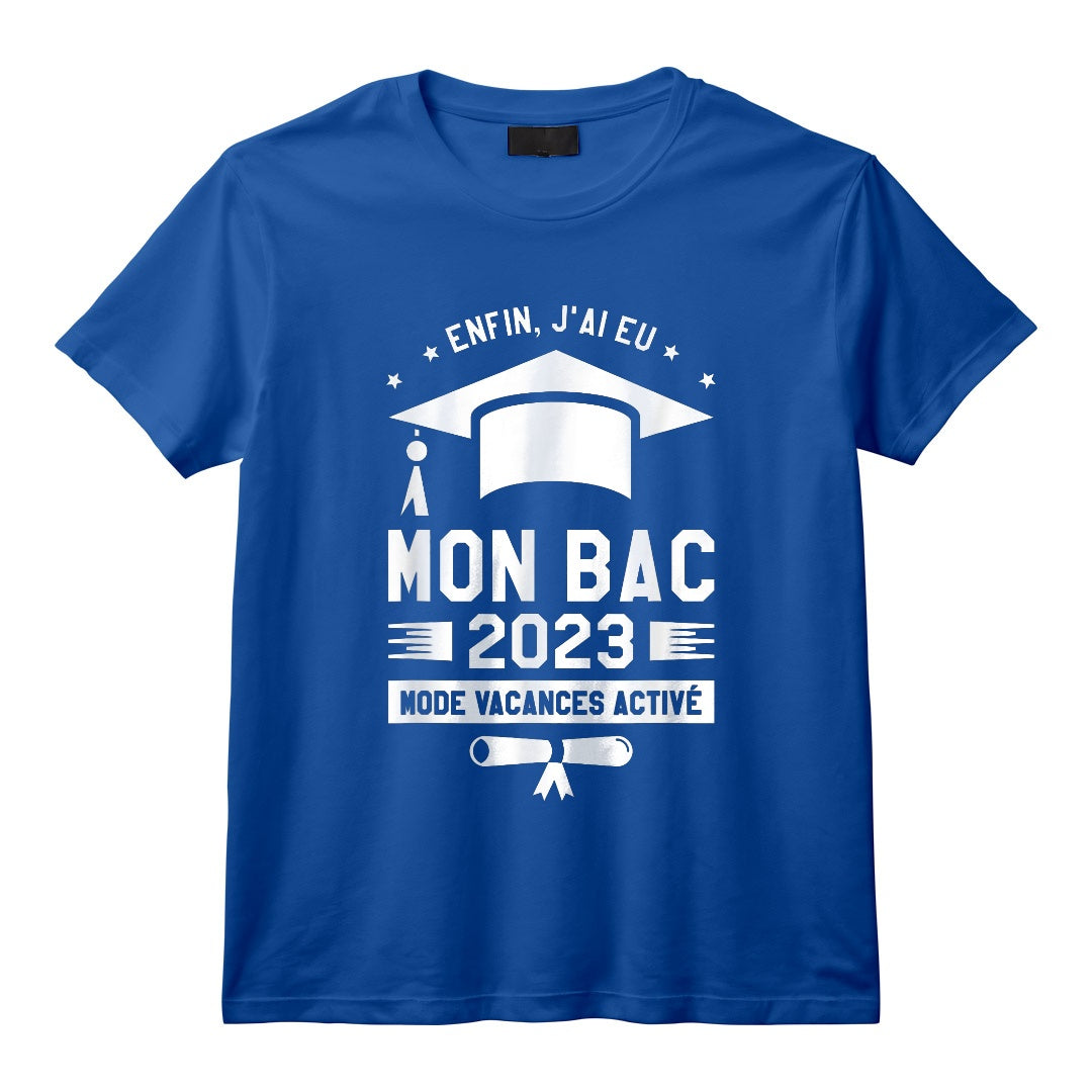 Enfin J'ai Eu Mon Bac 2023 Mode Actif Vacances T-Shirt - Cadeau de Remise de Diplôme pour Diplômé, Fashion Holiday Active