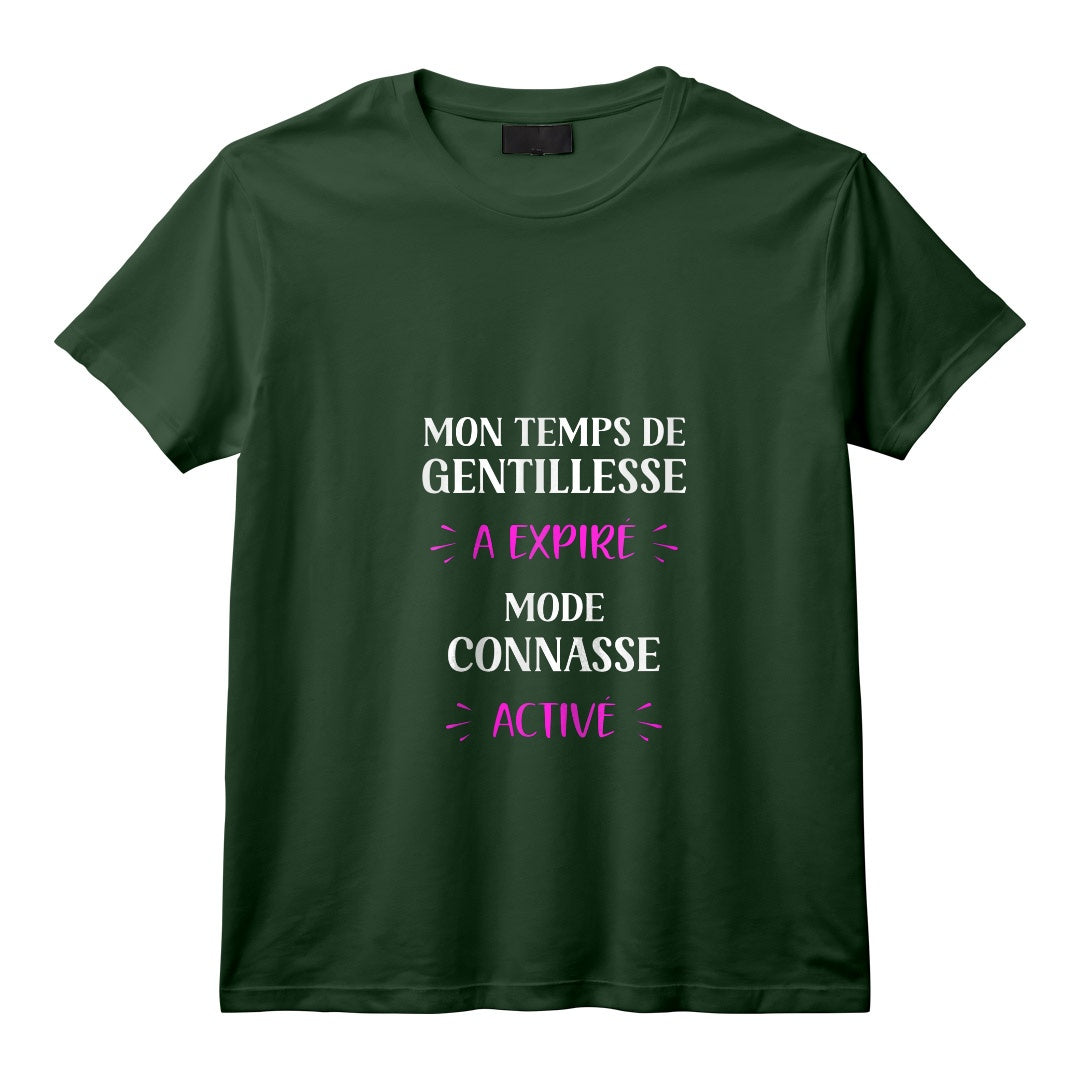 Femme Amie Humoristique Mode Connasse Activé T-Shirt avec Col en V - Citation Drôle pour Copine