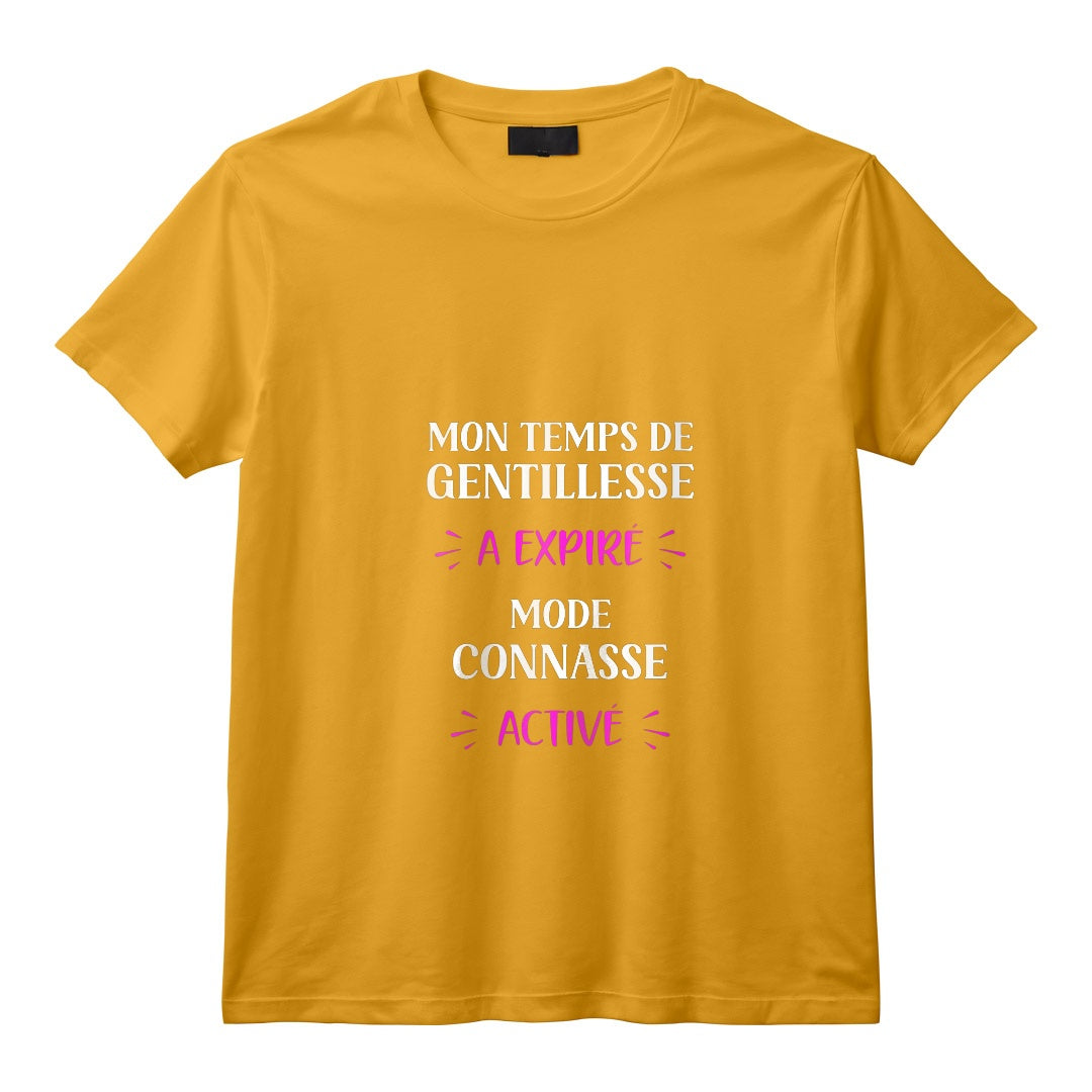 Femme Amie Humoristique Mode Connasse Activé T-Shirt avec Col en V - Citation Drôle pour Copine