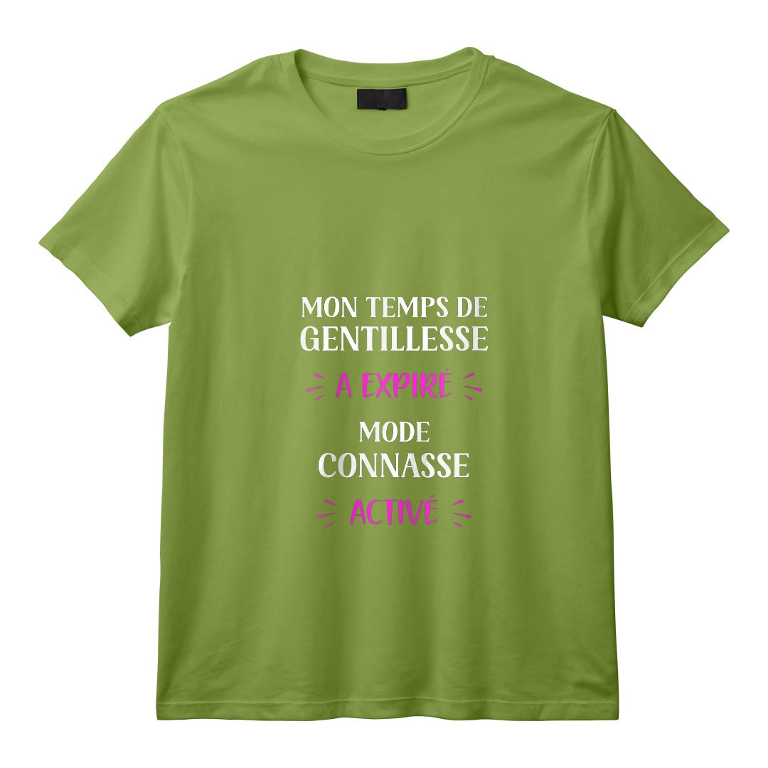 Femme Amie Humoristique Mode Connasse Activé T-Shirt avec Col en V - Citation Drôle pour Copine