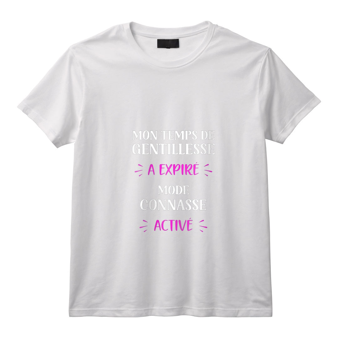Femme Amie Humoristique Mode Connasse Activé T-Shirt avec Col en V - Citation Drôle pour Copine