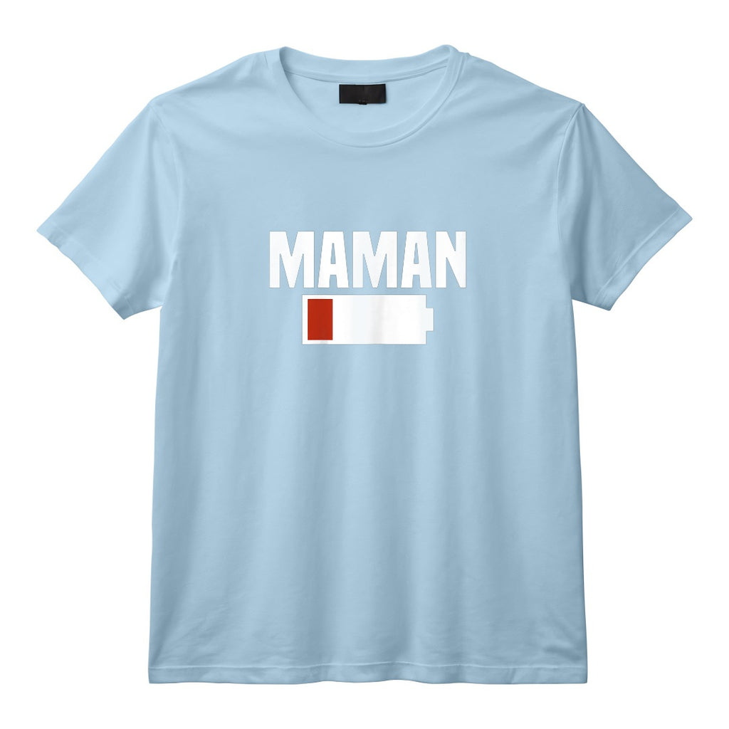 Femme Maman Stressée. Batterie vide T-Shirt - Original et Amusant pour Mamans Actives - Coupe Classique
