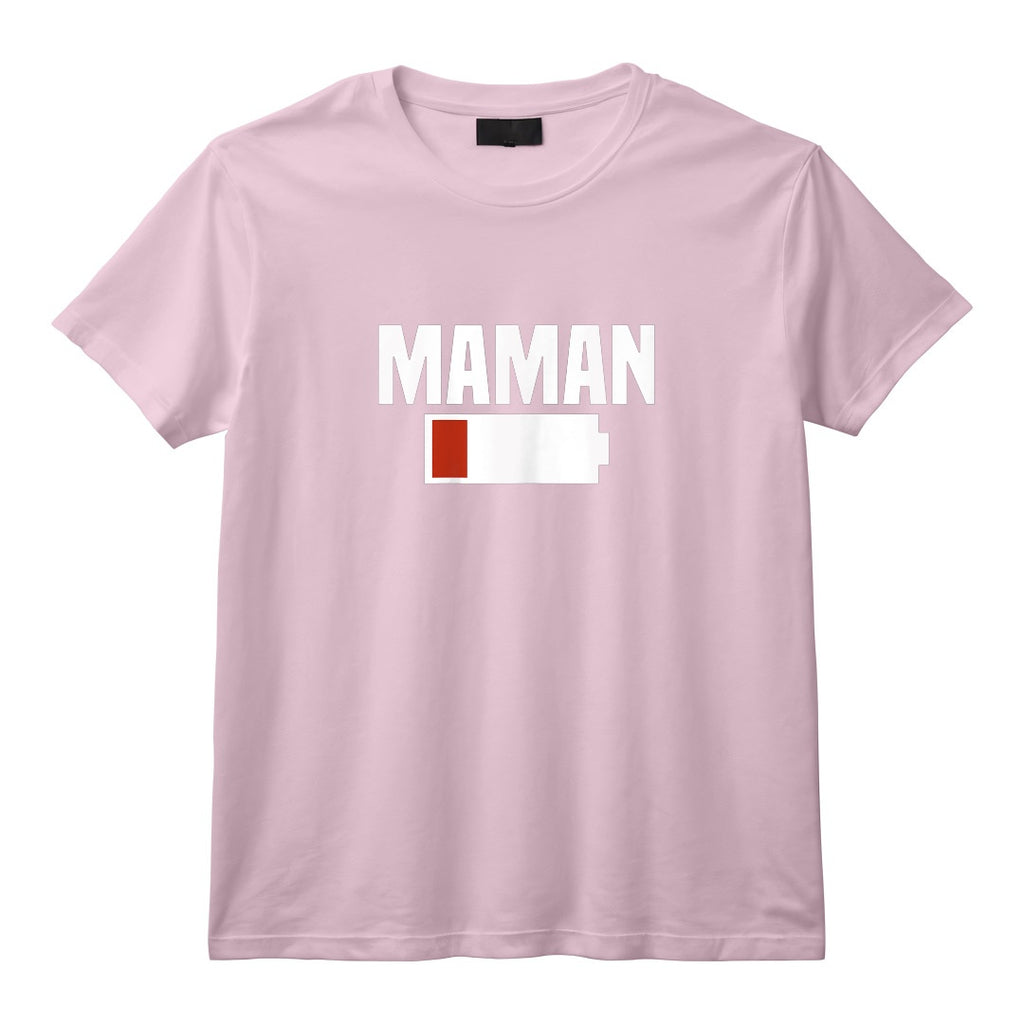 Femme Maman Stressée. Batterie vide T-Shirt - Original et Amusant pour Mamans Actives - Coupe Classique