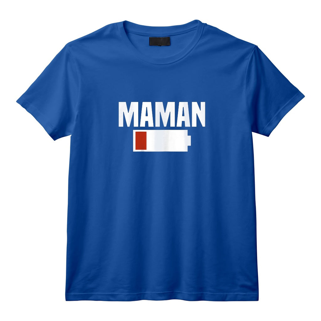 Femme Maman Stressée. Batterie vide T-Shirt - Original et Amusant pour Mamans Actives - Coupe Classique