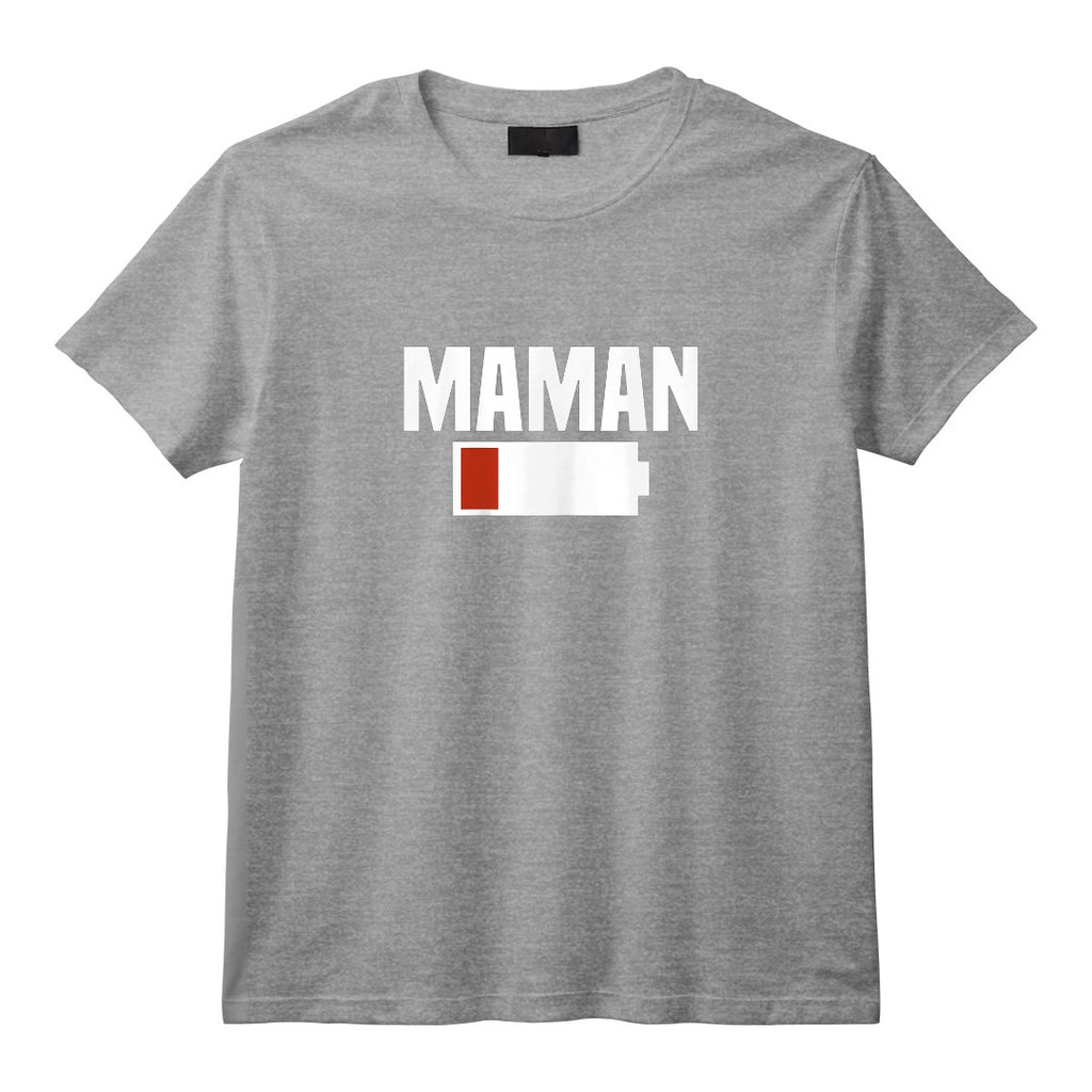 Femme Maman Stressée. Batterie vide T-Shirt - Original et Amusant pour Mamans Actives - Coupe Classique