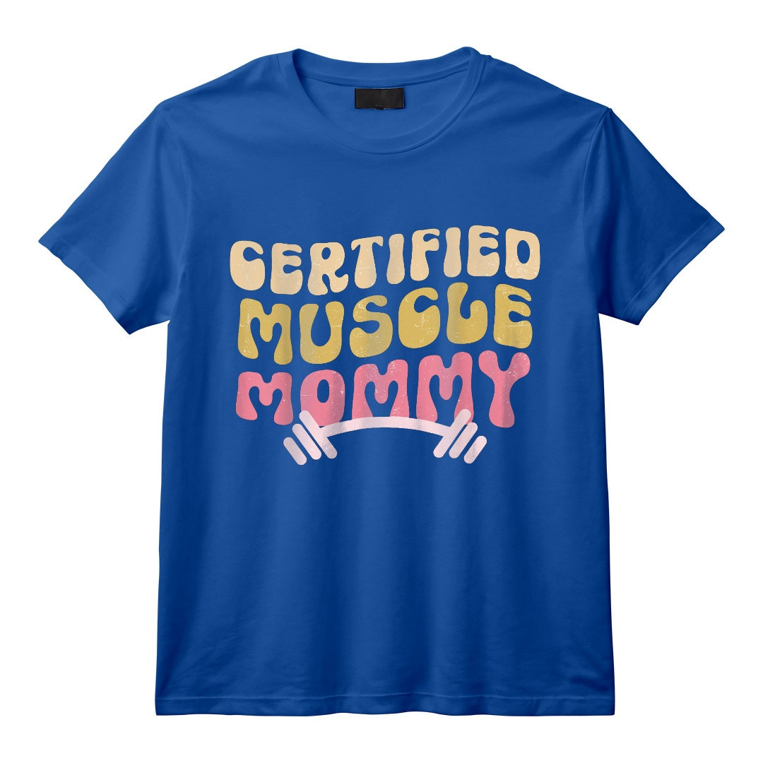 Housse de Pompe Certifiée Muscle Mommy Groovy T-Shirt - Vêtement Tendance pour Femmes Actives et Mamans