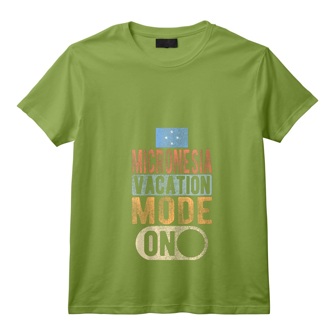 Souvenir de Micronésie - Voyage - Mode Vacances Micronésie Activé T-Shirt avec Col en V - Design Unique pour les Voyageurs Passionnés